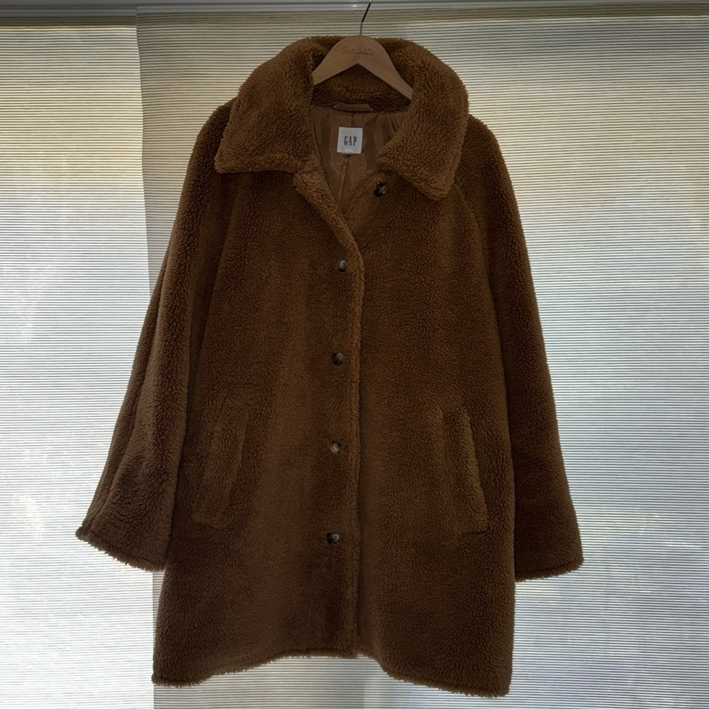 Gap Relaxed Sherpa Teddy Coat Camel Color. Size L… - image 1